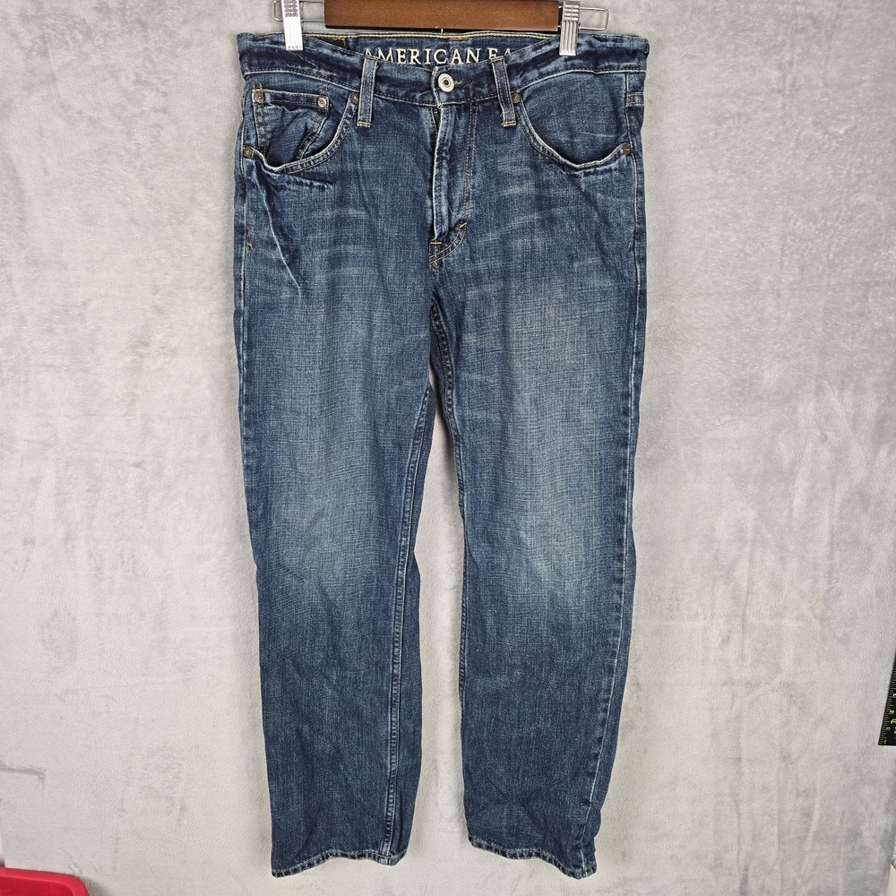 American Eagle Mens Original Straight Jeans 30x30 Medium Wash Blue 100% Cotton‎